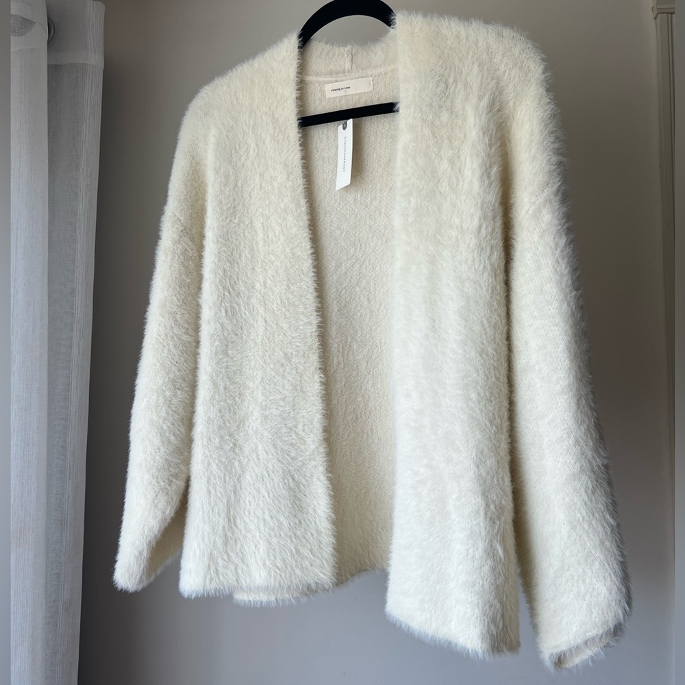 Anthropologie open front cream sweater by Do everything with love. One size NWT